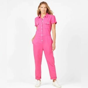 Outerknown S.E.A. Suit Pink Linen Jumpsuit Size Small